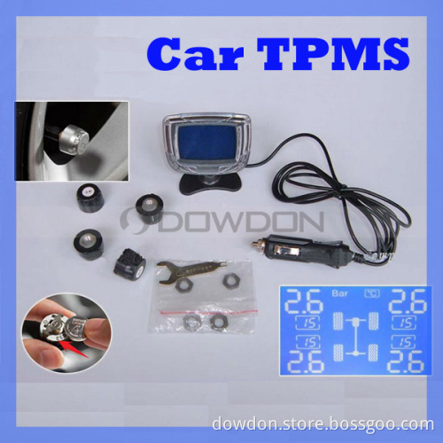 Car Tire Pressure Monitoring System Sensors Wireless Universal TPMS with Display for Cigarette Plug (TPMS-01)
